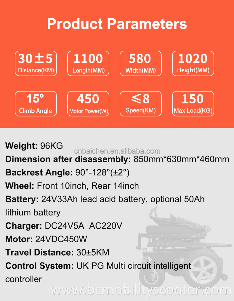 Heavy Duty Off Road Durable Strong Powerful Folding Electric Conversion Kit Manual Wheelchair